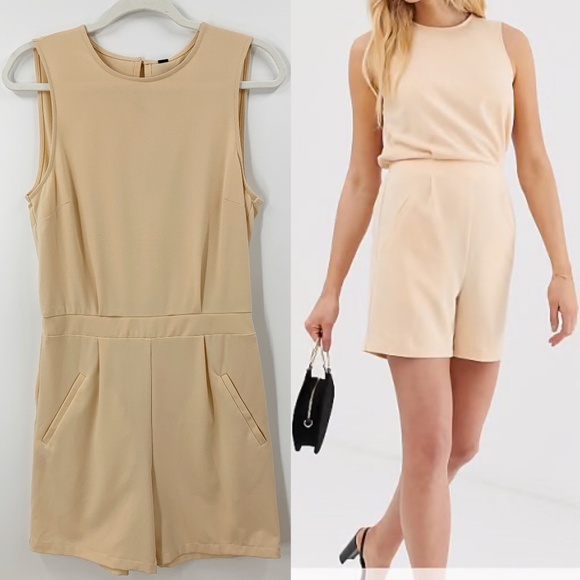 ASOS Y.A.S Tailored Peach Playsuit Romper Sz S - Picture 1 of 16